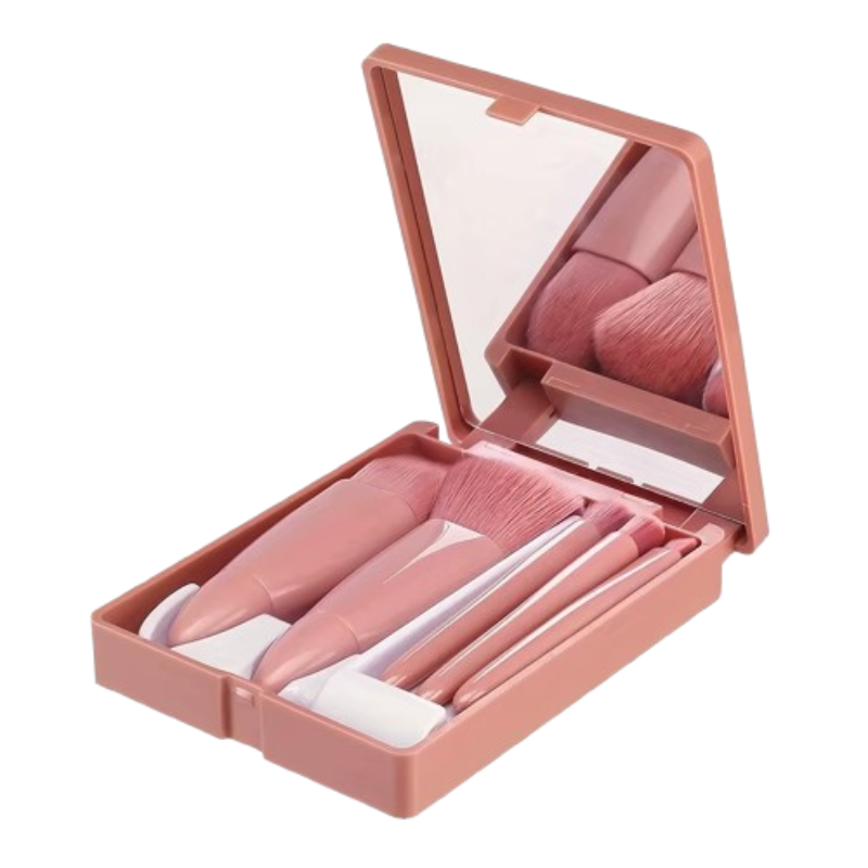 Portable Makeup Brush with Mirror