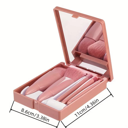 Portable Makeup Brush with Mirror