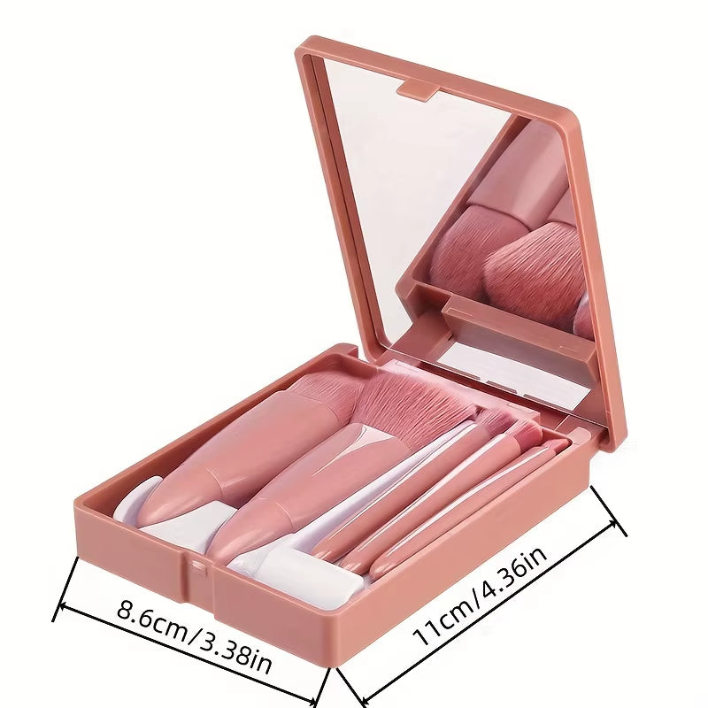 Portable Makeup Brush with Mirror