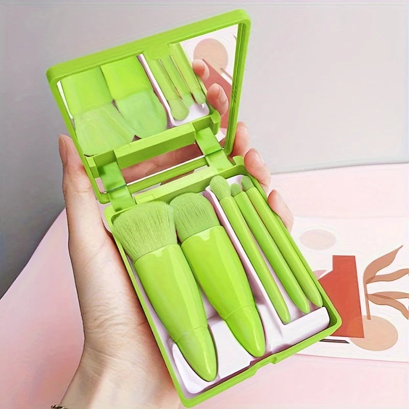Portable Makeup Brush with Mirror