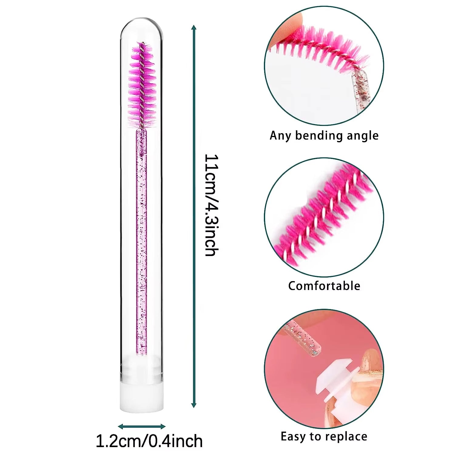 Reusable Mascara Wand Brush Set