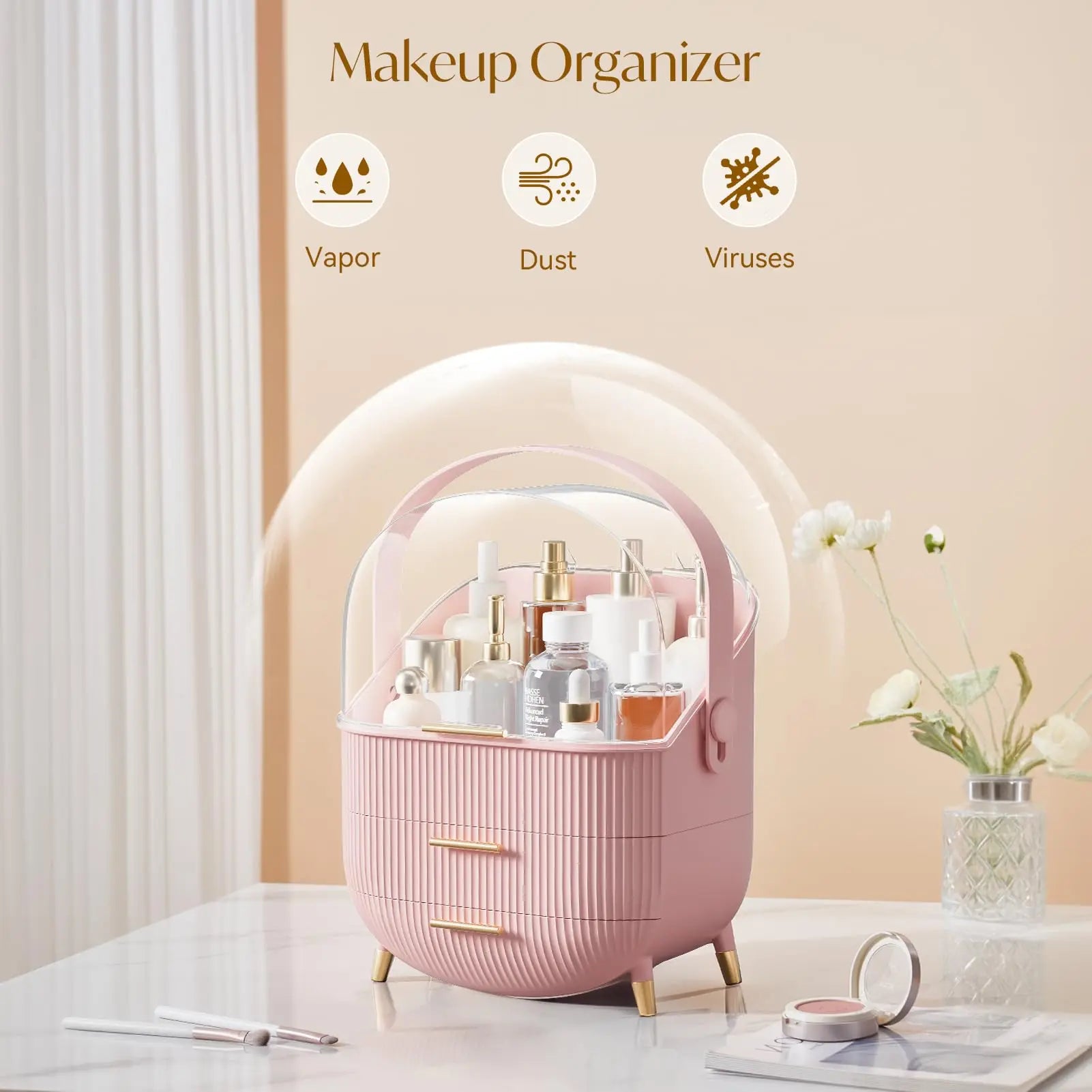 Makeup Storage Organizer with Lid