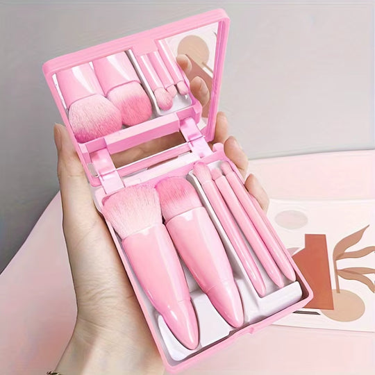 Portable Makeup Brush with Mirror