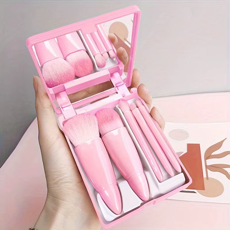 Portable Makeup Brush with Mirror