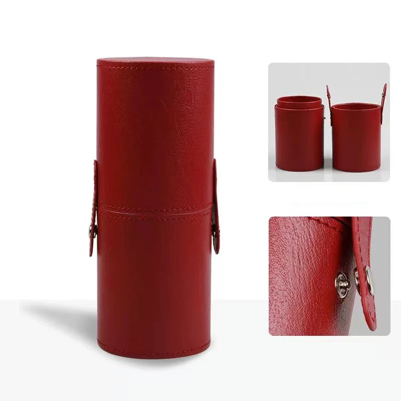 PU Leather Makeup Brush Bucket