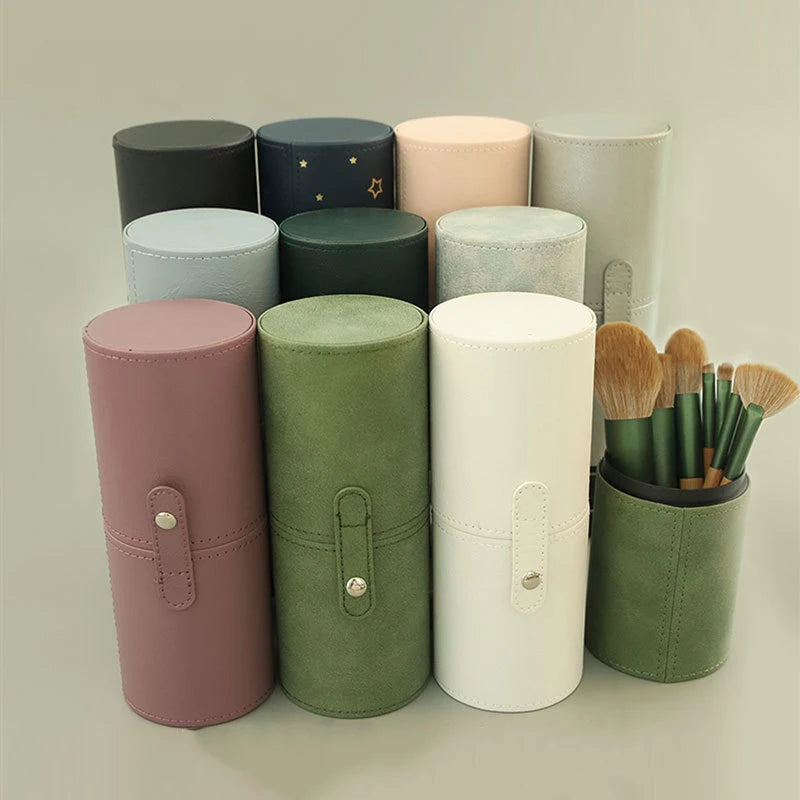 PU Leather Makeup Brush Bucket