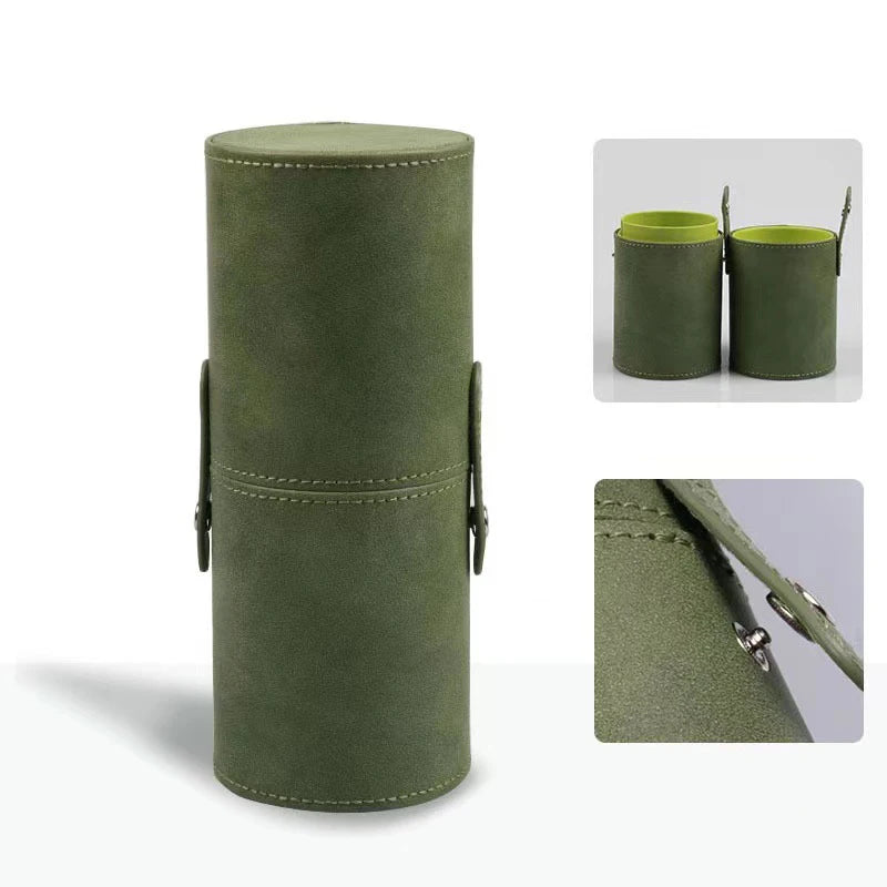 PU Leather Makeup Brush Bucket