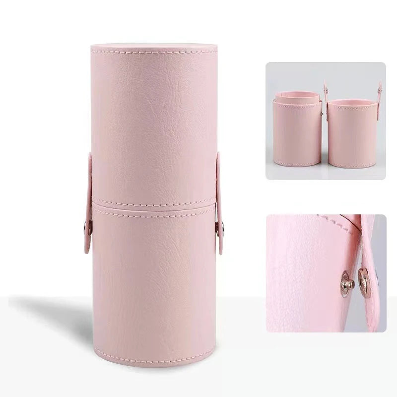 PU Leather Makeup Brush Bucket