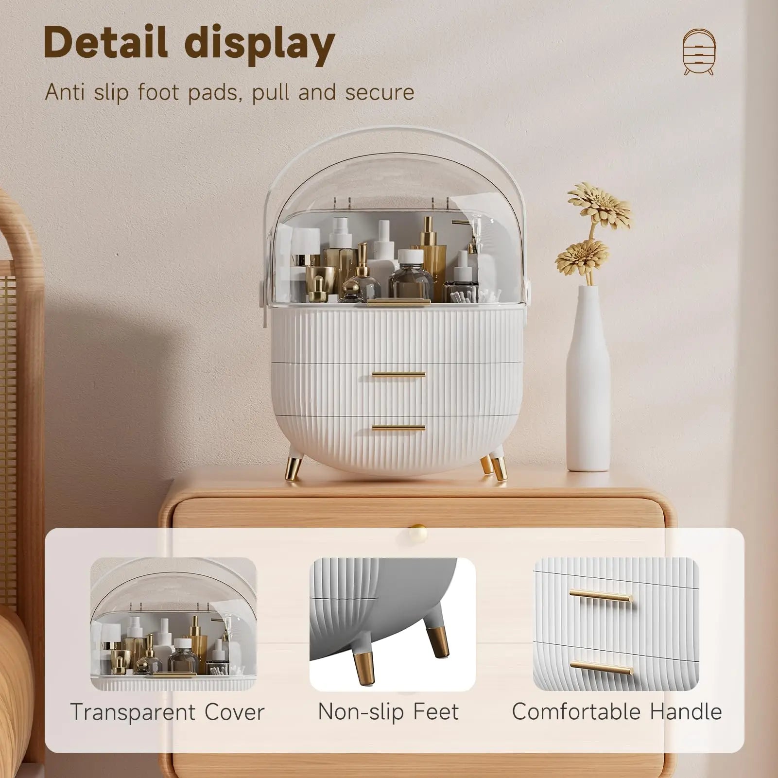 Makeup Storage Organizer with Lid