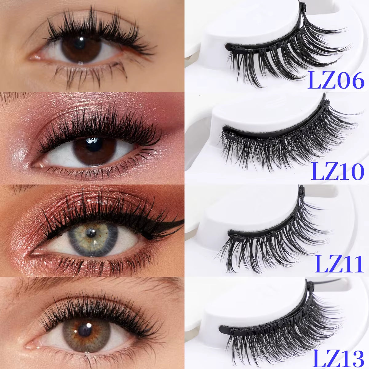 Reusable Magnetic False Eyelashes Tweezer Set Natural Mink Lash No Glue Needed Lashes Magnetic Lashes Makeup Tool