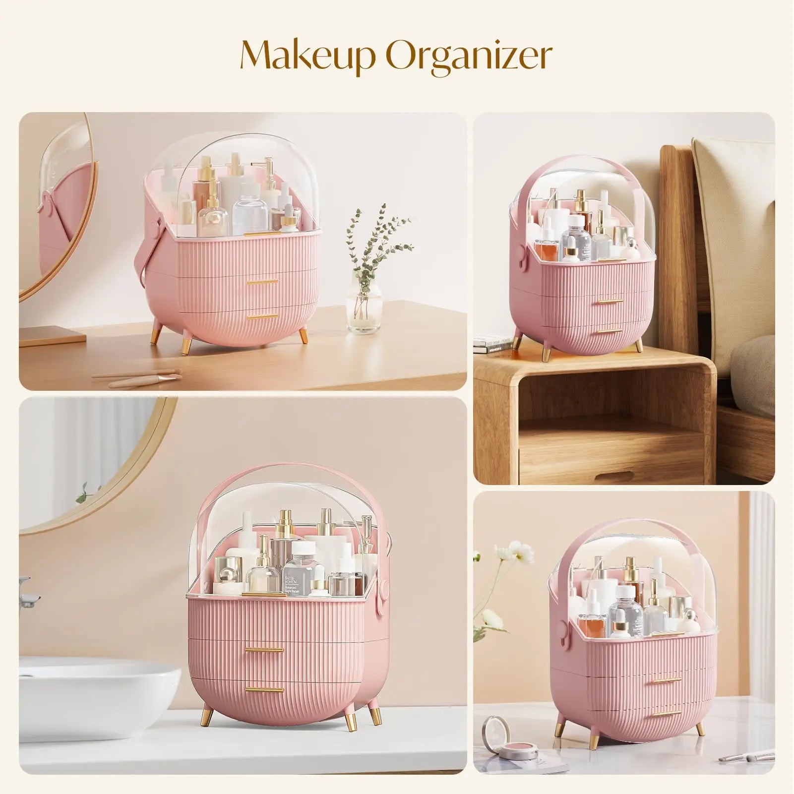 Makeup Storage Organizer with Lid